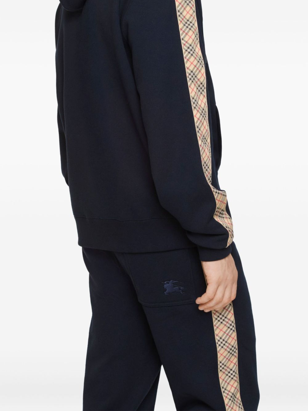 Burberry Check motif cotton hoodie