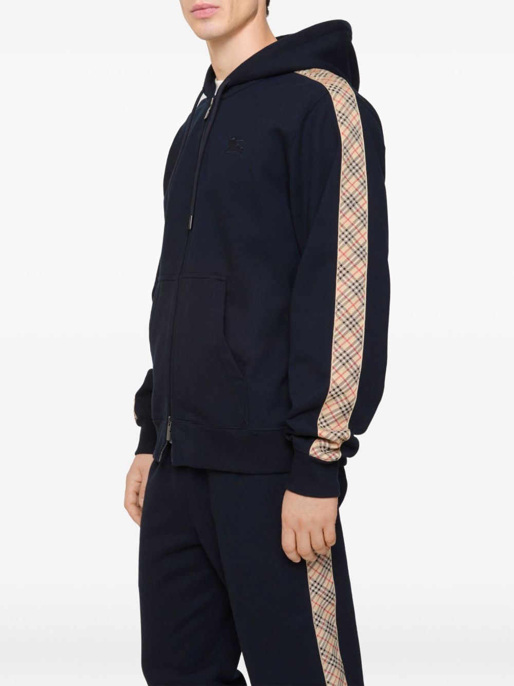 Burberry Check motif cotton hoodie