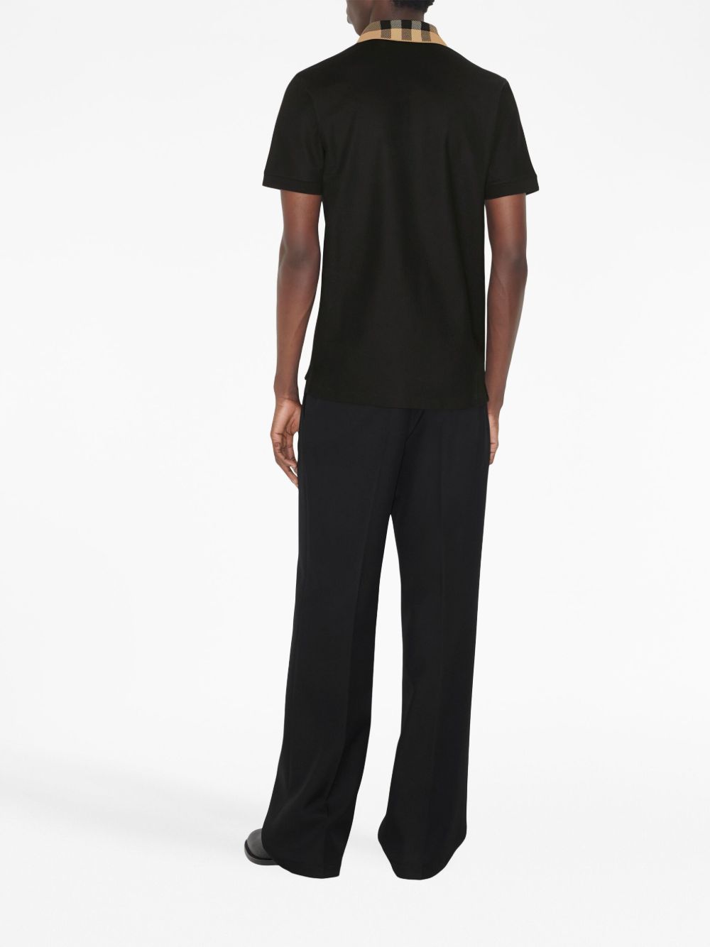 Burberry Check collar cotton polo shirt
