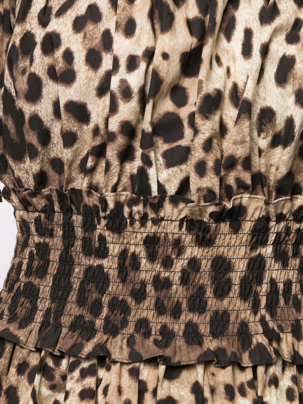 Dolce & Gabbana-leopard-print short dress in brown cotton poplin