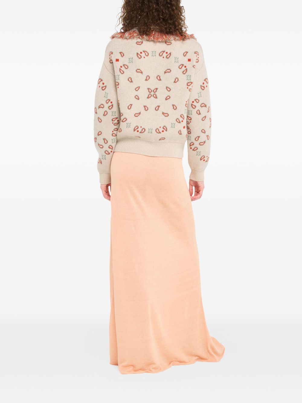 Alanui Bandana jacquard cashmere and wool cardigan