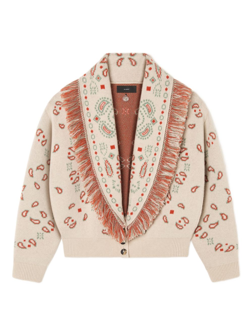 Alanui Bandana jacquard cashmere and wool cardigan
