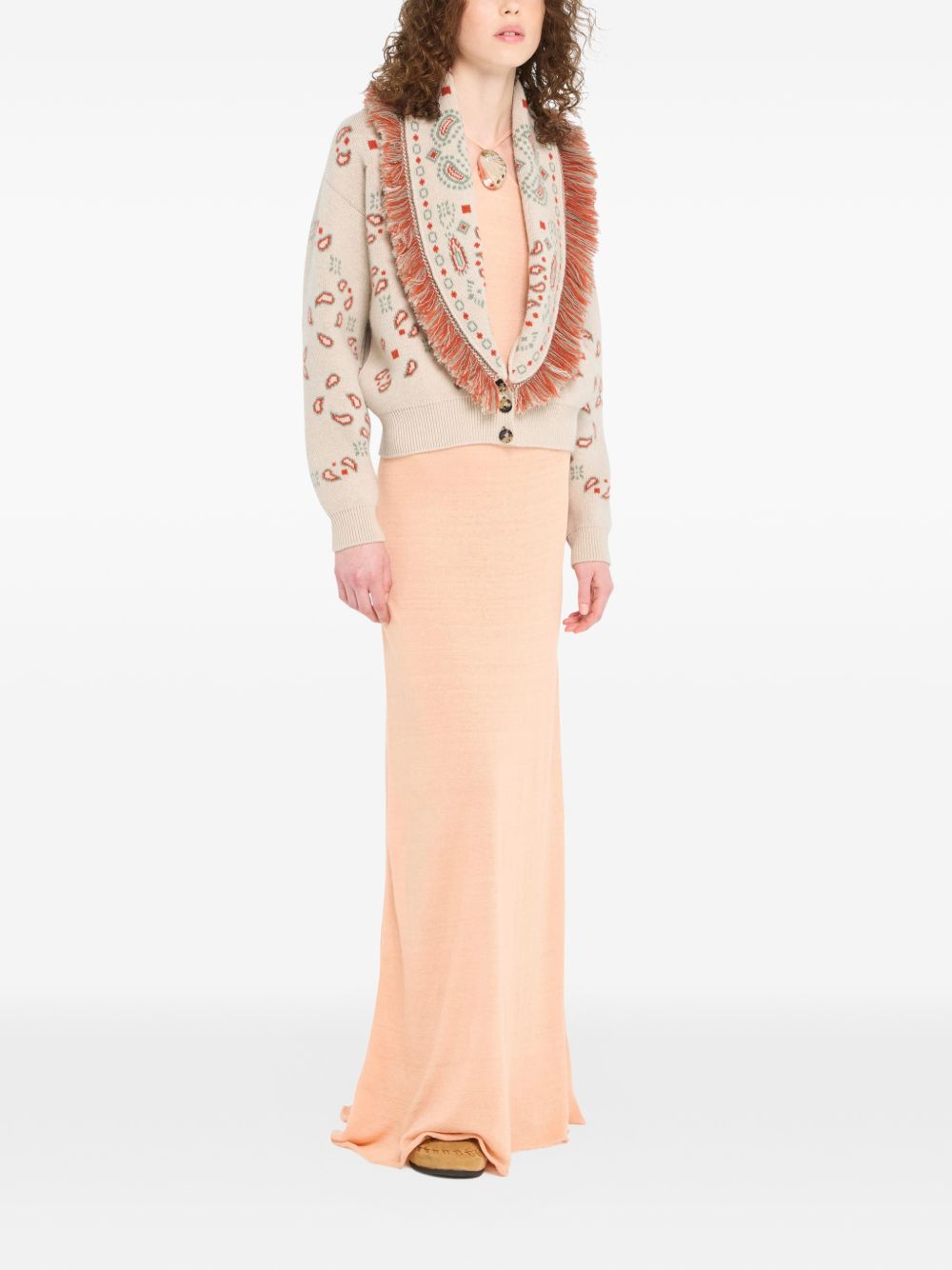 Alanui Bandana jacquard cashmere and wool cardigan