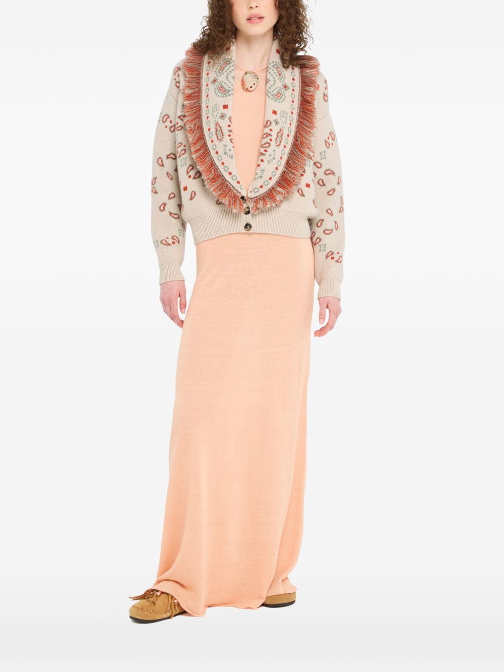 Alanui Bandana jacquard cashmere and wool cardigan