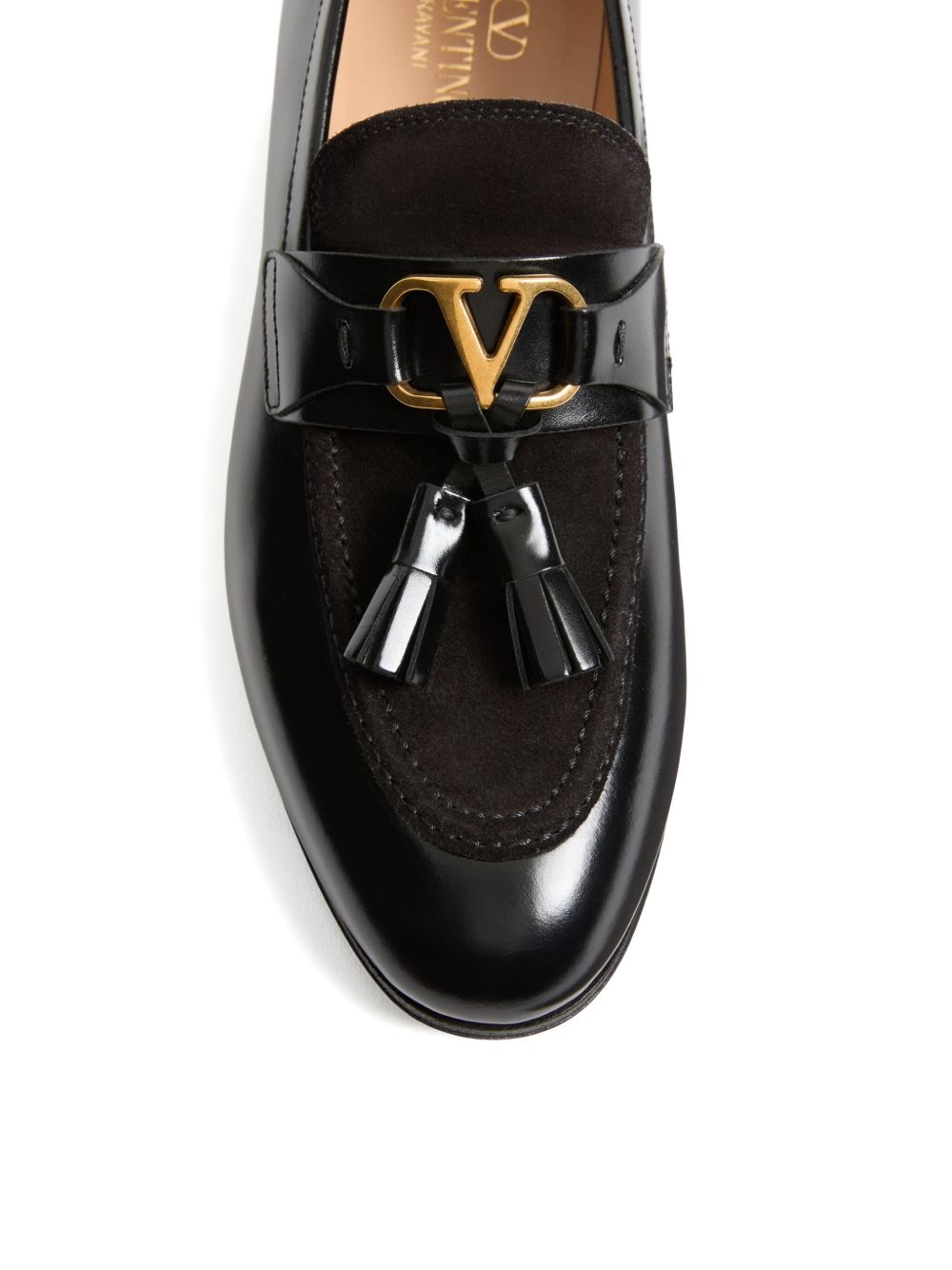 Valentino Garavani Vaniteux Calfskin and Split Leather Loafer