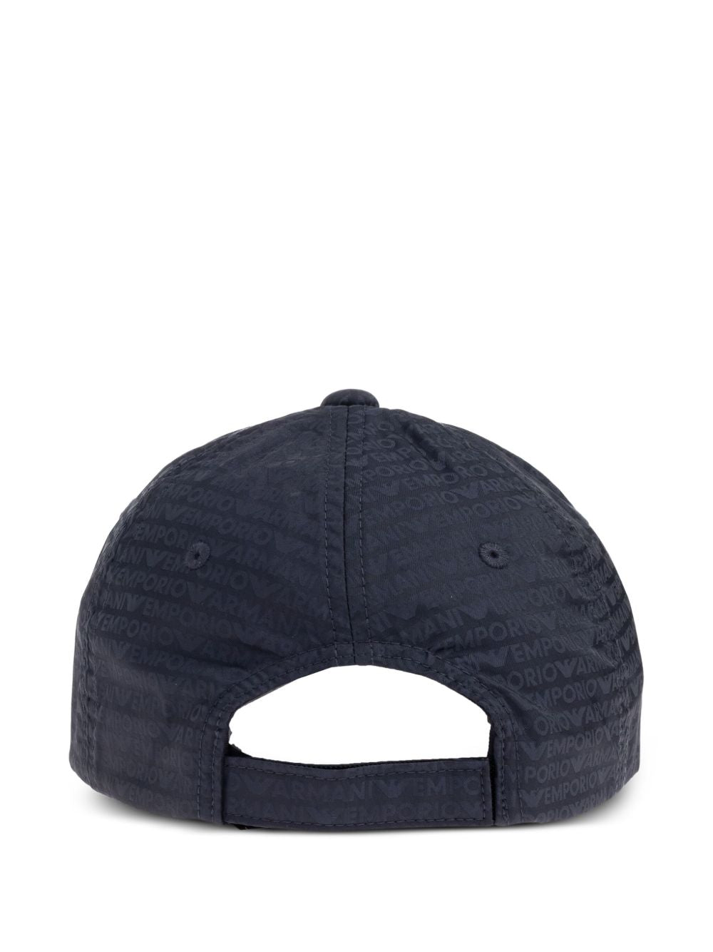 Emporio Armani Baseball Hat In Jacquard Nylon With All-Over Lettering Logo