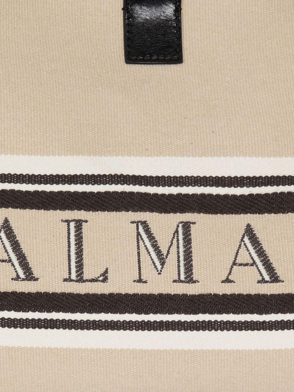 Balmain Medium Release Shopper Bag In Canvas And Calfskin
