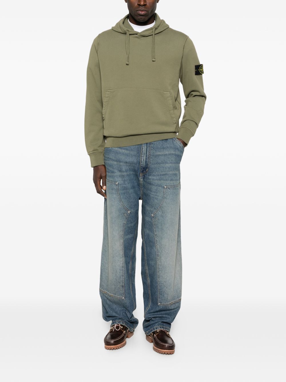 Stone Island Logo cotton hoodie