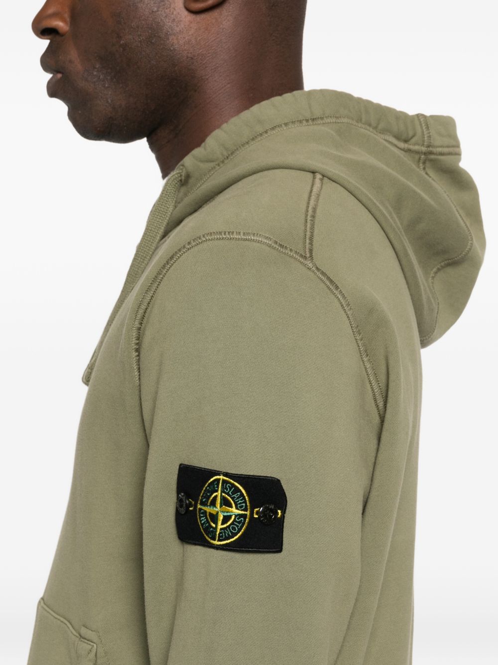 Stone Island Logo cotton hoodie