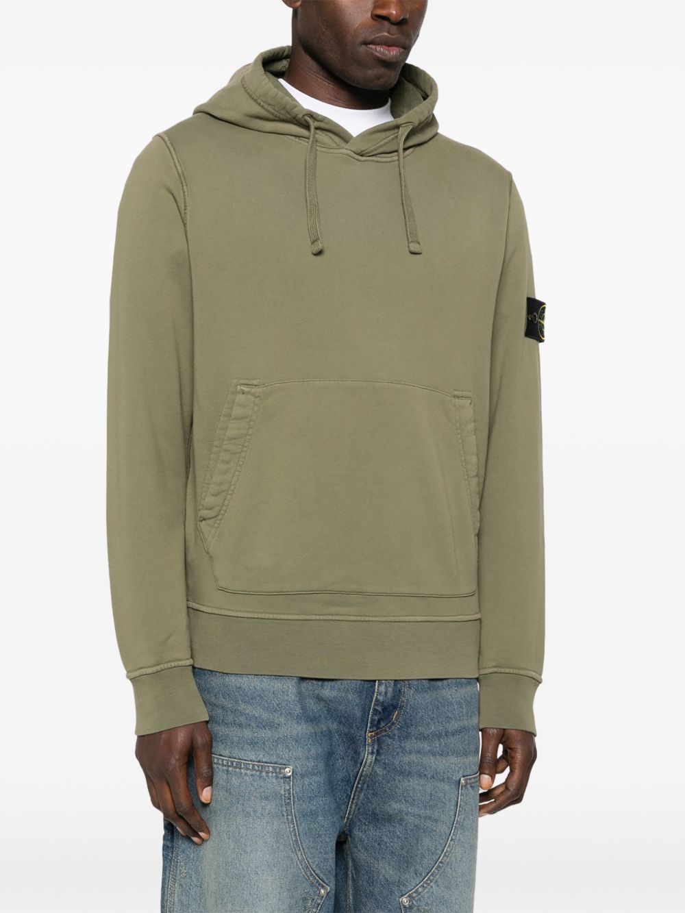 Stone Island Logo cotton hoodie