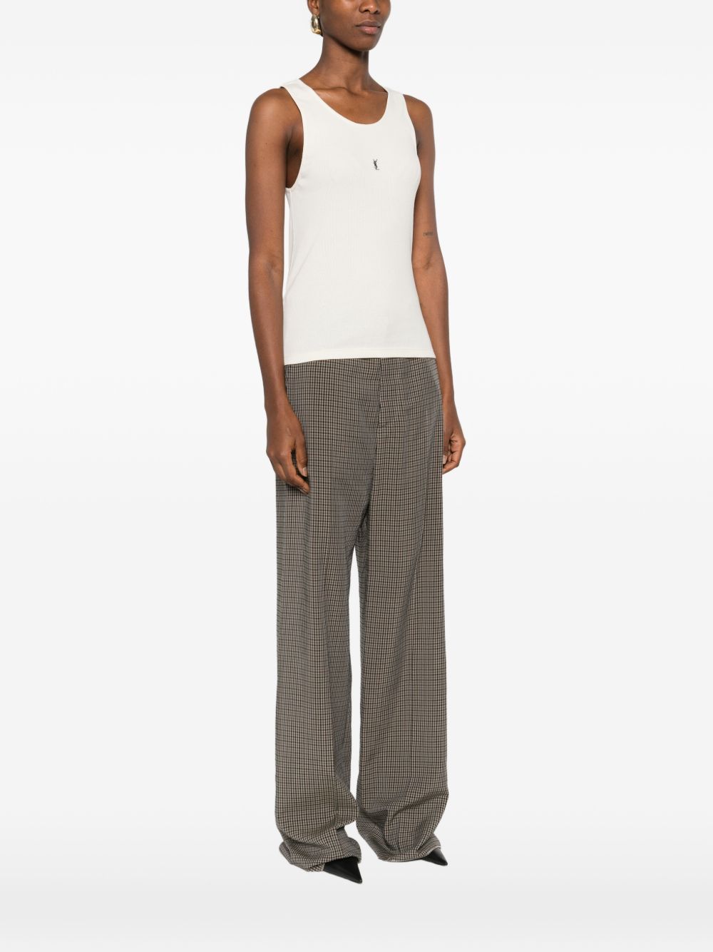 Saint Laurent Logo cotton tank top