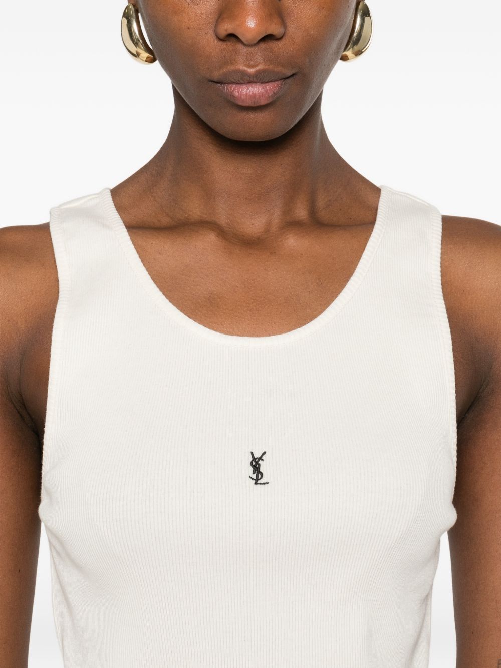 Saint Laurent Logo cotton tank top
