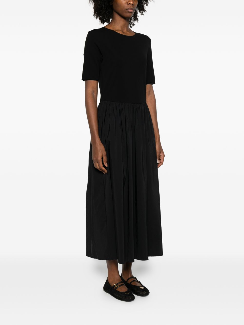 Emporio Armani A-line skirt short sleeves round neck Midi dress