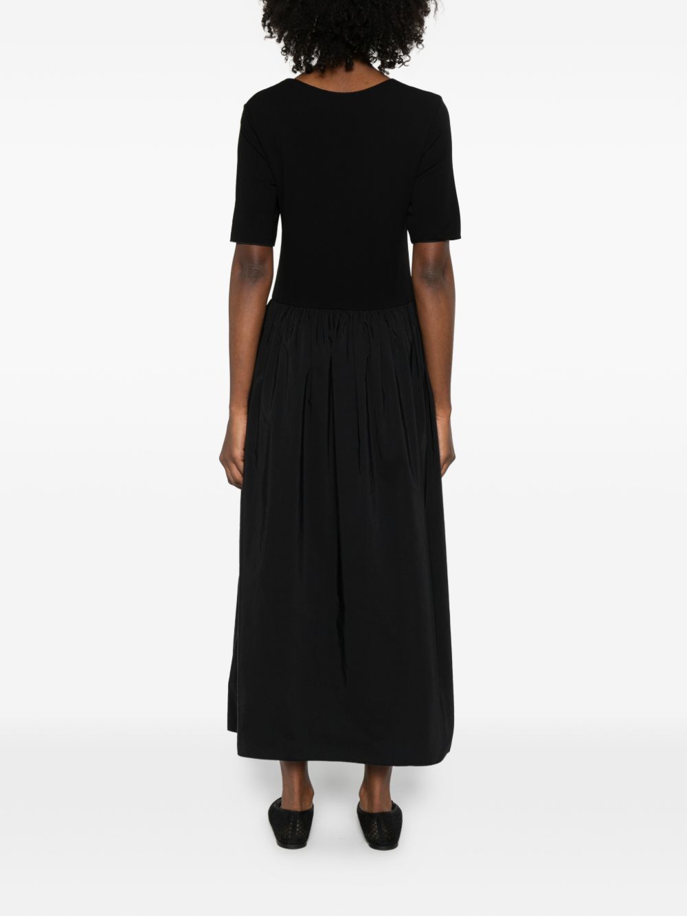 Emporio Armani A-line skirt short sleeves round neck Midi dress