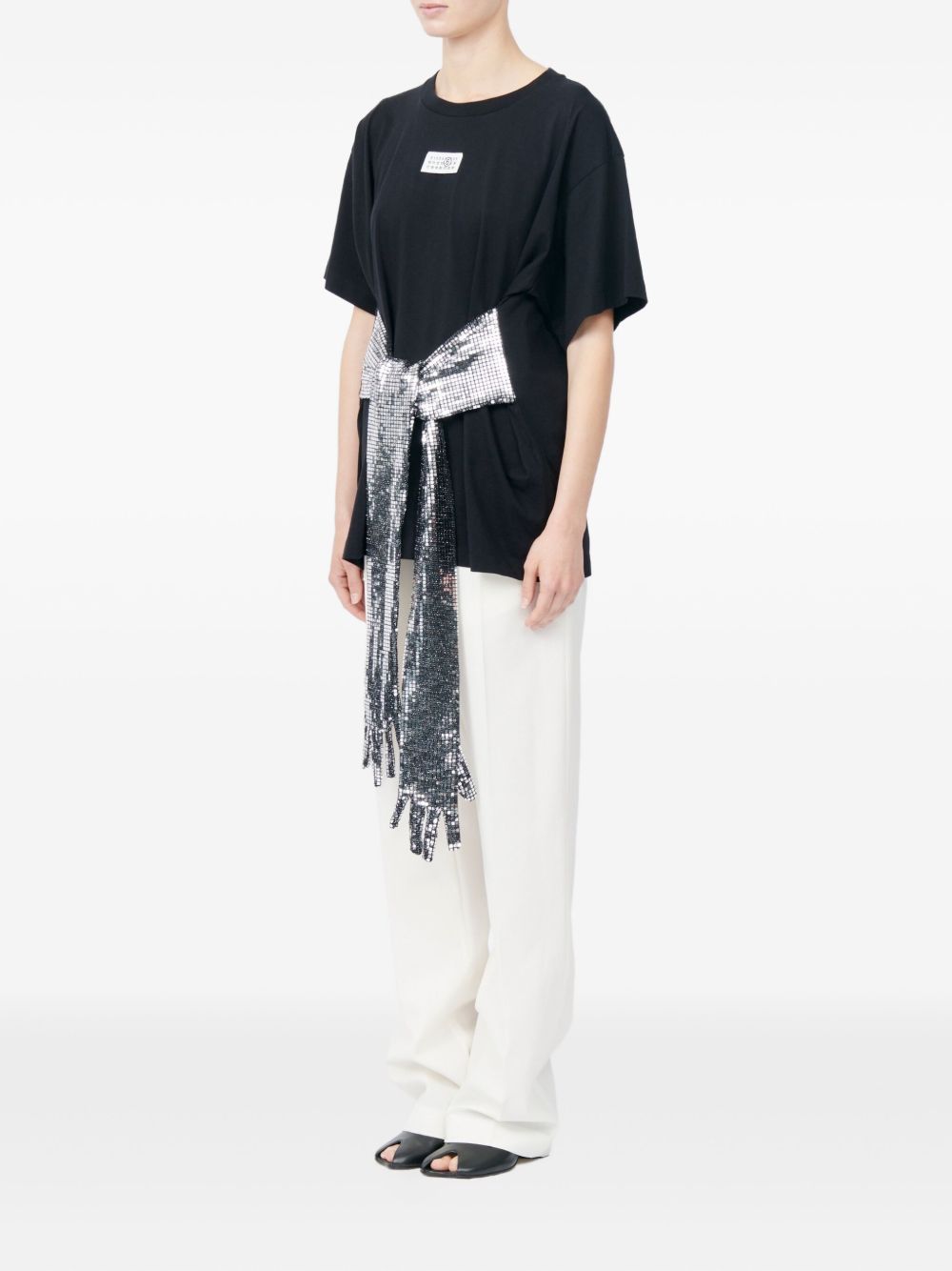 MM6 Maison Margiela Gloves-detail cotton t-shirt