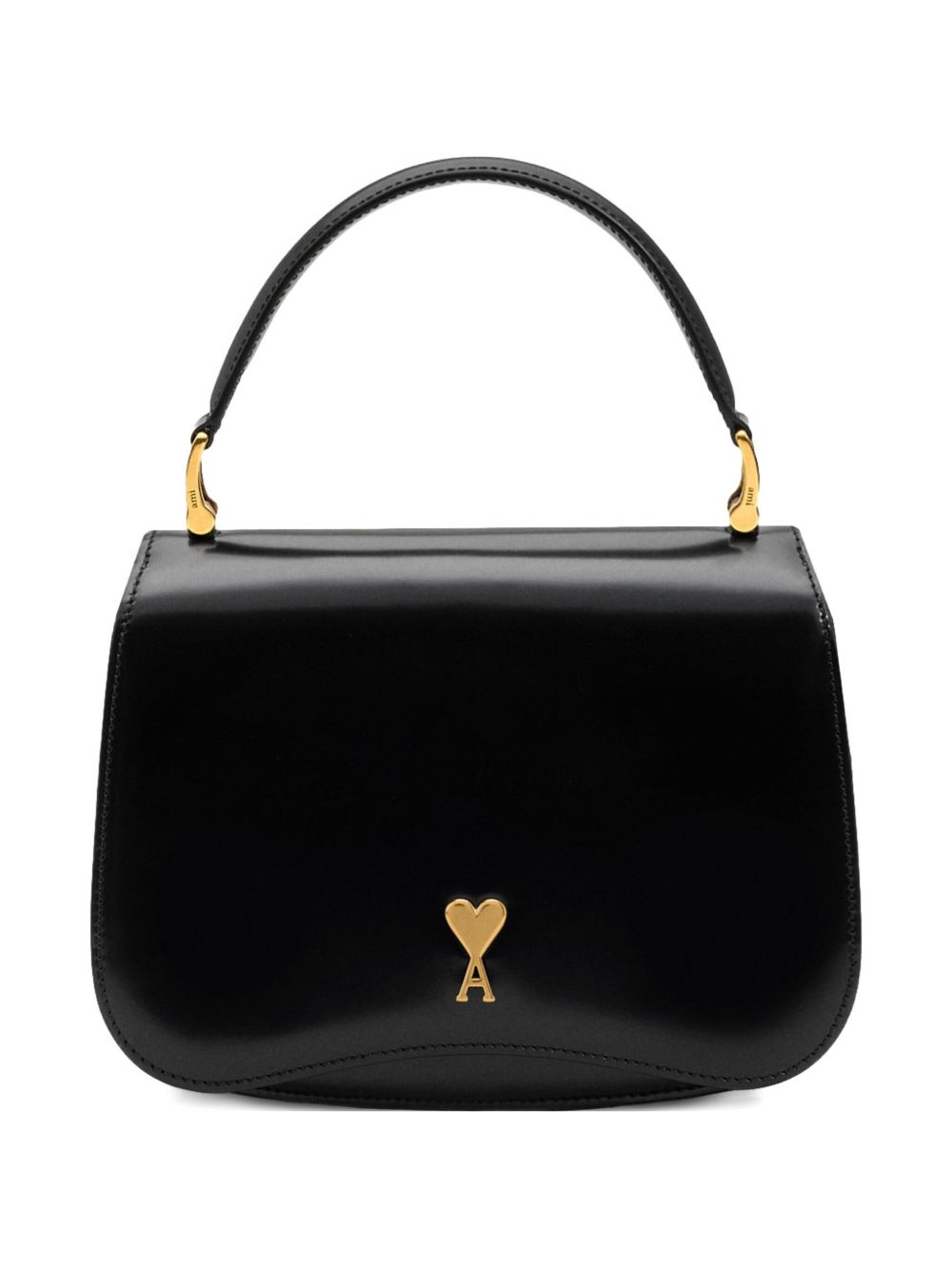 Ami Paris Black Cow Leather Top Handle Paris Paris Bag