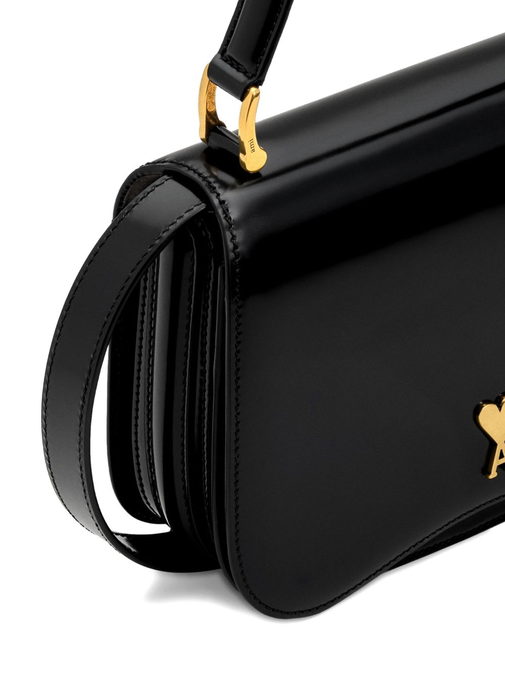 Ami Paris Black Cow Leather Top Handle Paris Paris Bag