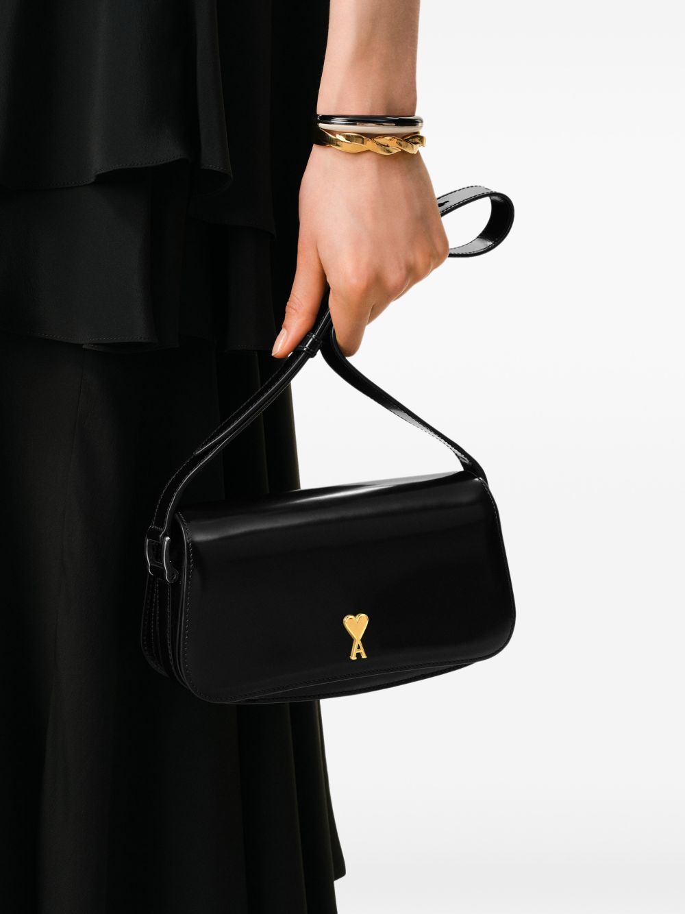 Ami Paris Paris Paris leather shoulder bag