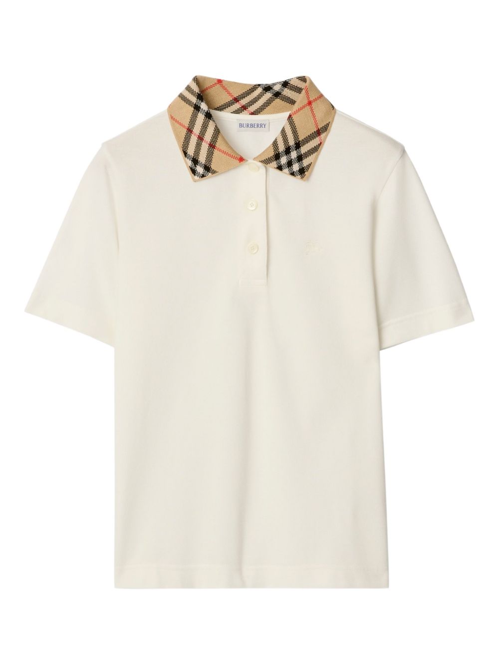 Burberry Check collar cotton polo shirt