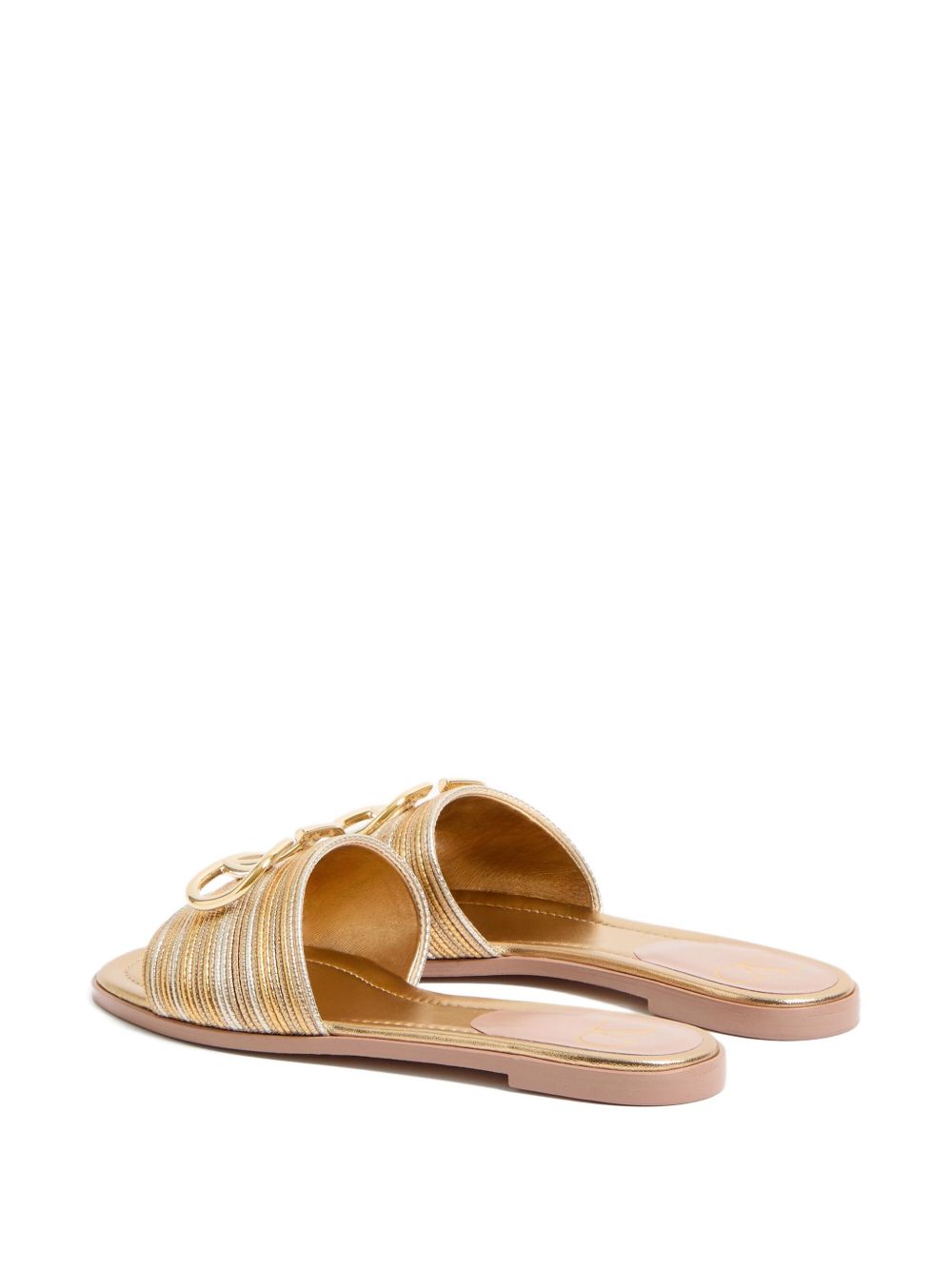 Valentino Garavani Vlogo Signature Metallic Slides