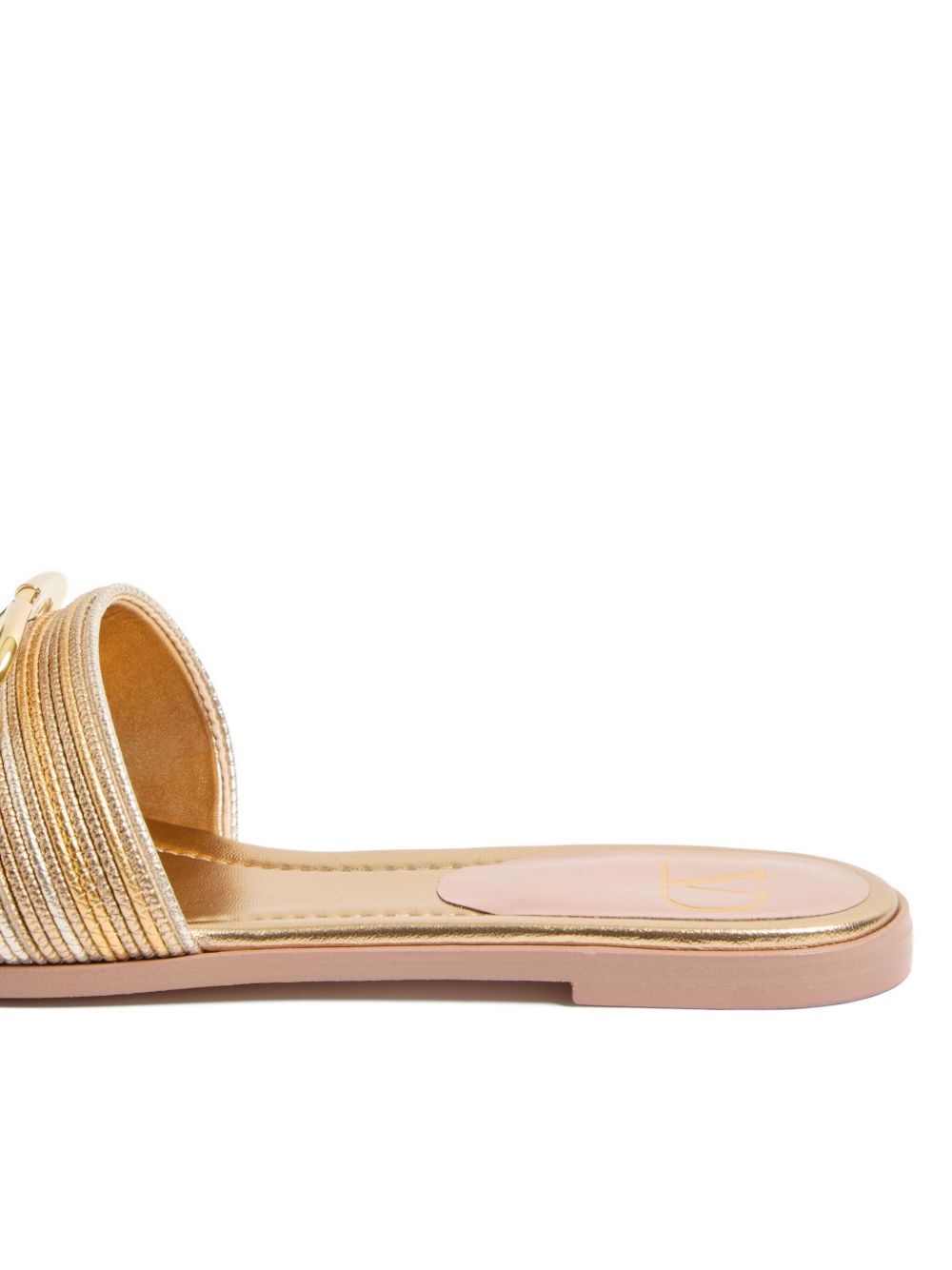 Valentino Garavani Vlogo Signature Metallic Slides