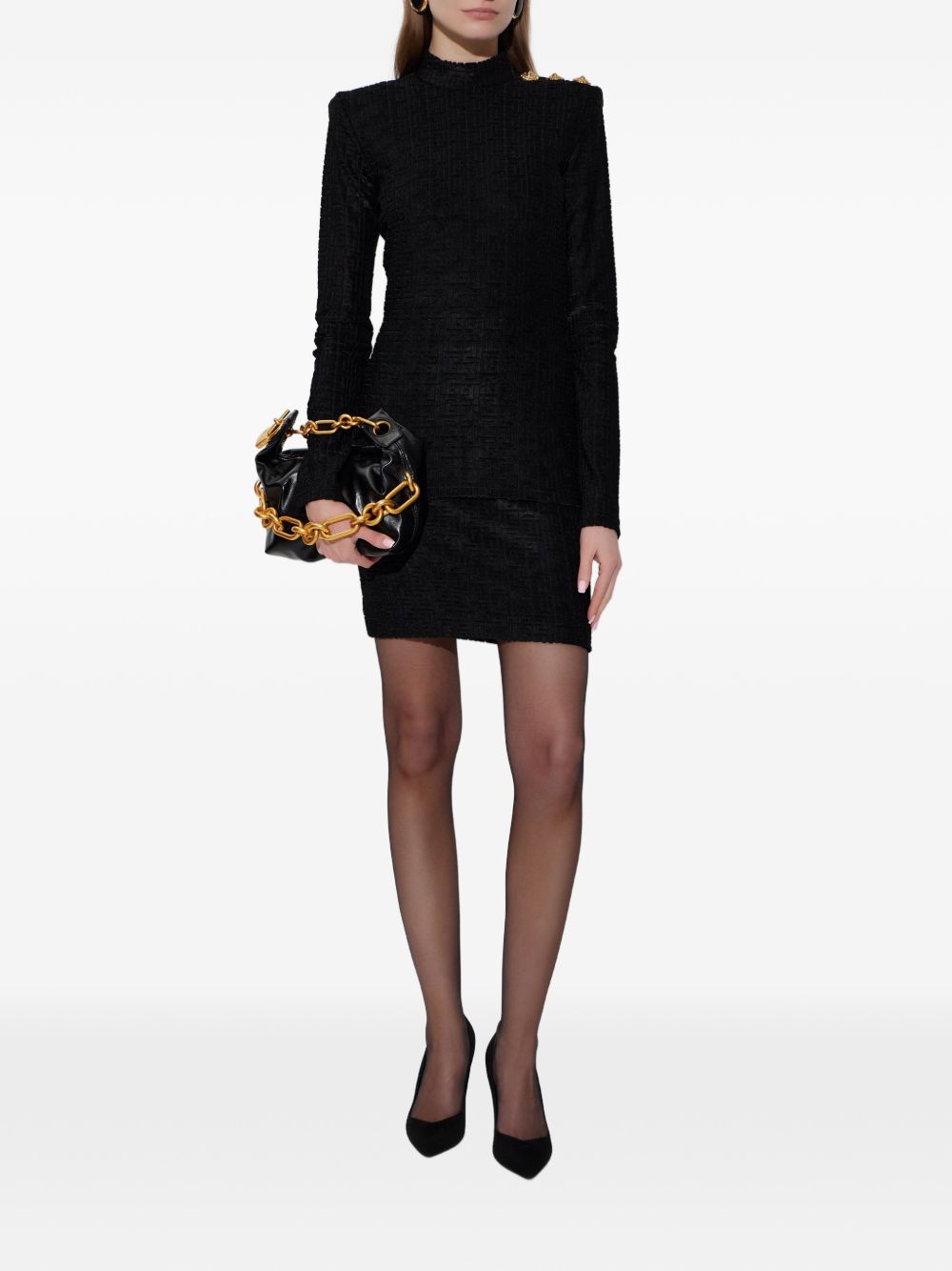 Balmain Monogram Midi Skirt