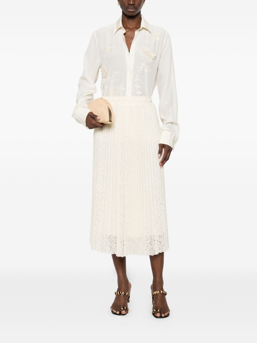 Ermanno Scervino Embroidered long skirt