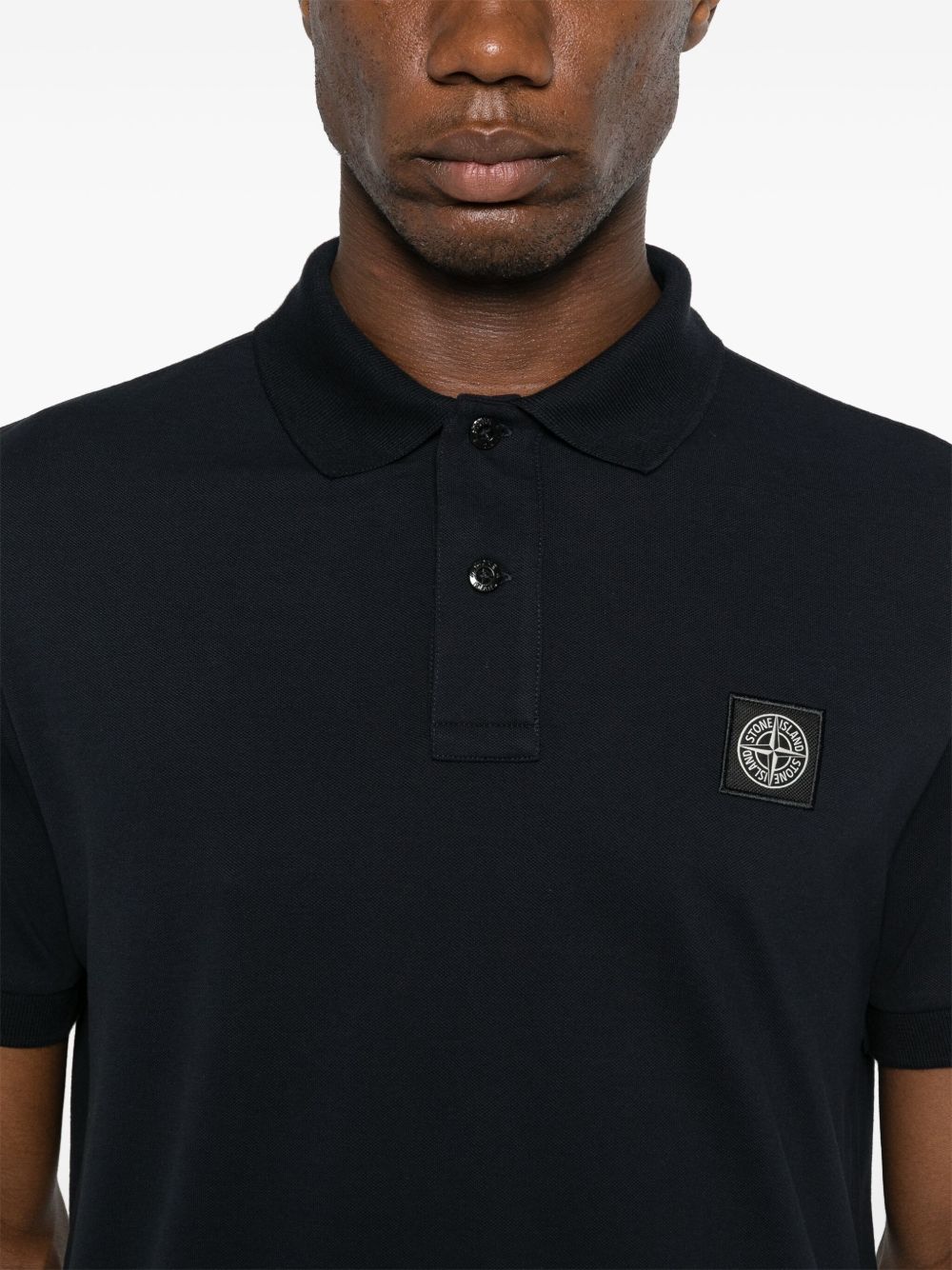 Stone Island Logo cotton polo shirt