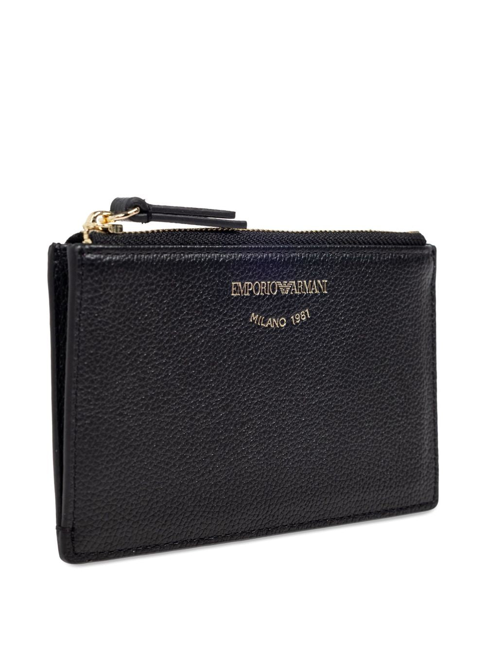 Emporio Armani Zipped, Tumbled-Leather Card Holder