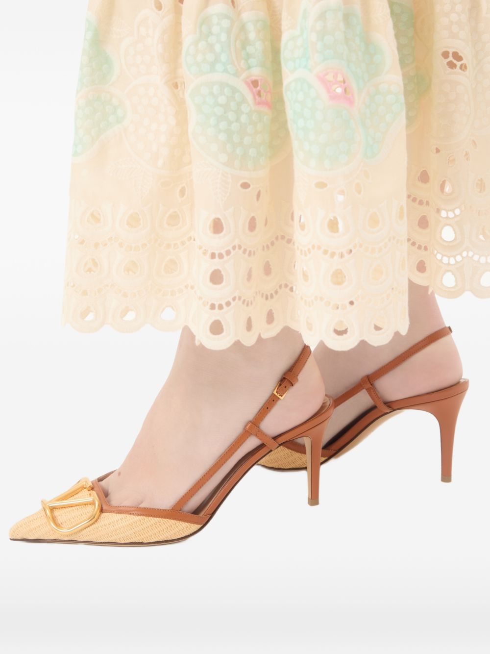 Valentino Garavani VLogo Signature leather slingback pumps