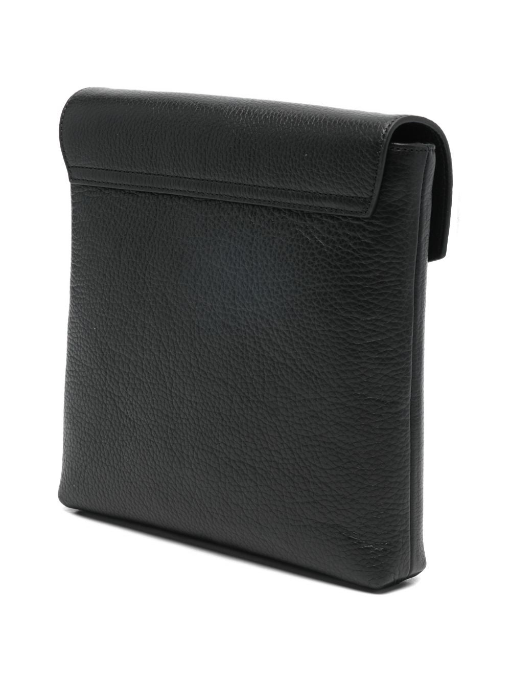 Emporio Armani Asv Icon Pebbled Leather Flat Shoulder Bag