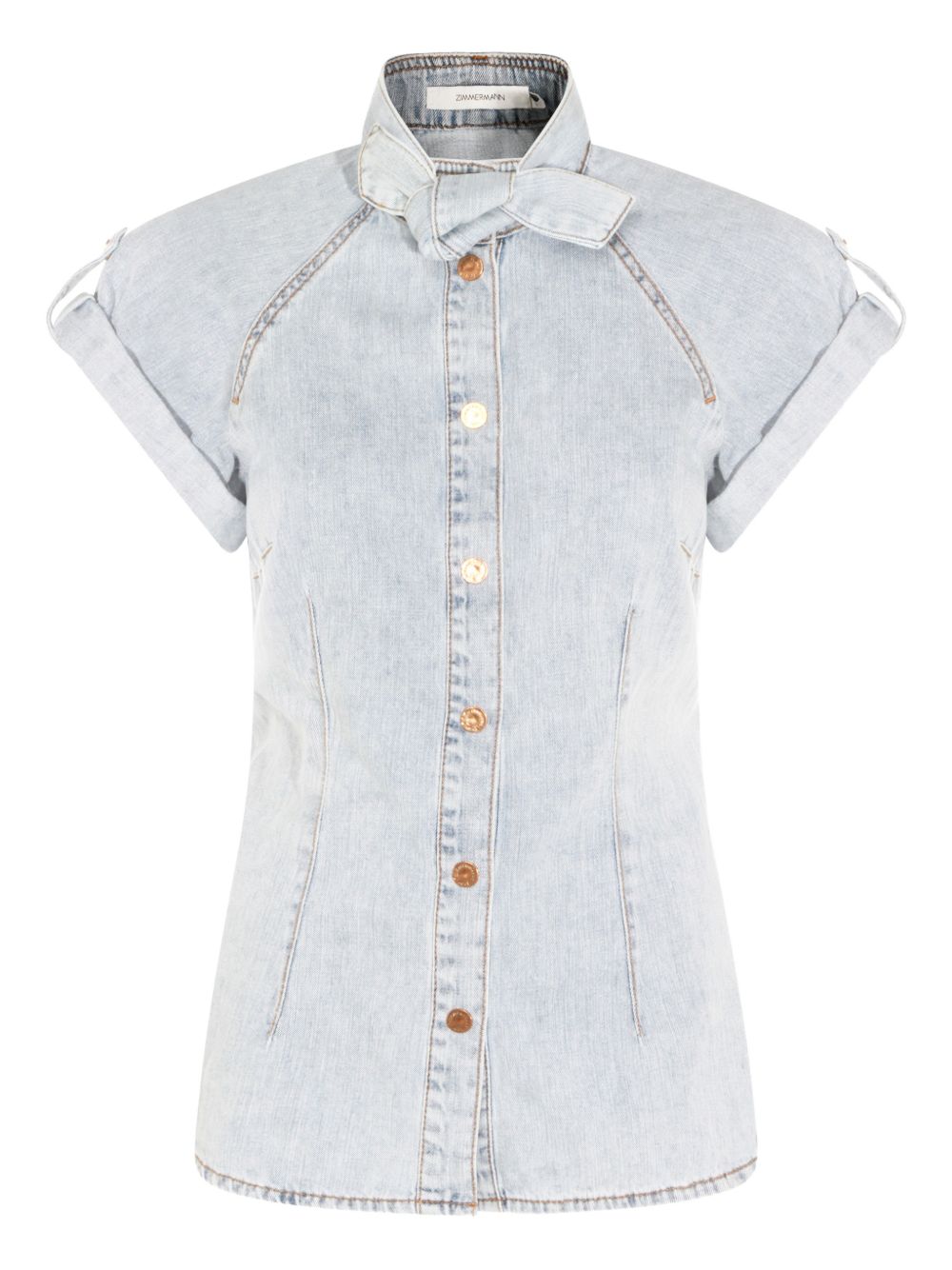 Zimmermann Bow-tie denim top