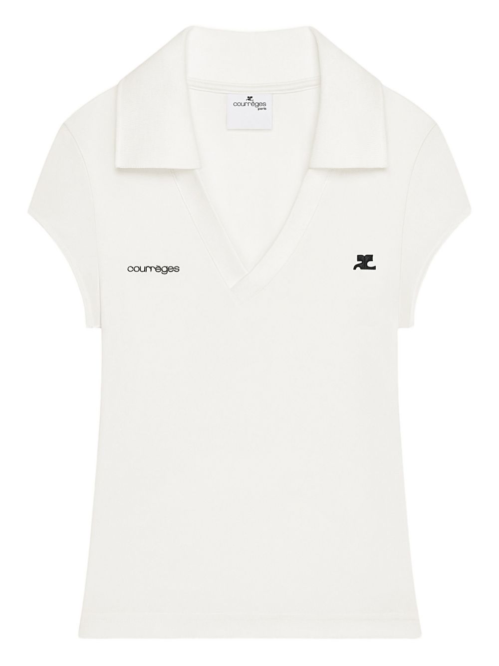 Courreges Pre CourrÃ¨ges Logo cropped polo shirt