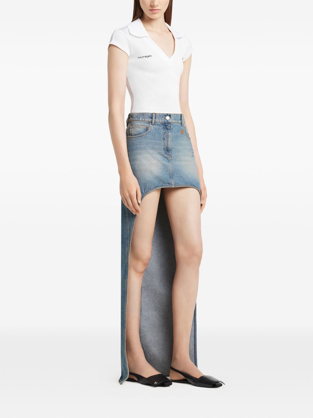Courreges Pre CourrÃ¨ges Logo cropped polo shirt