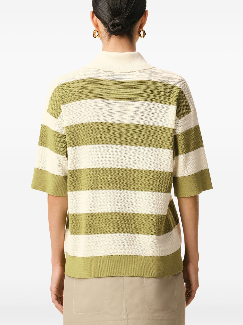Ami Paris Ami De Coeur striped polo shirt