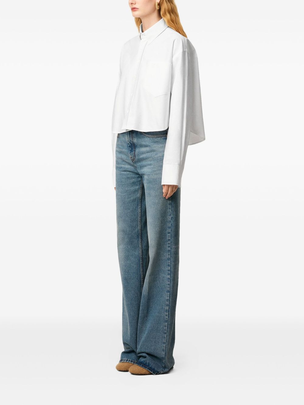 Ami Paris Cotton cropped shirt