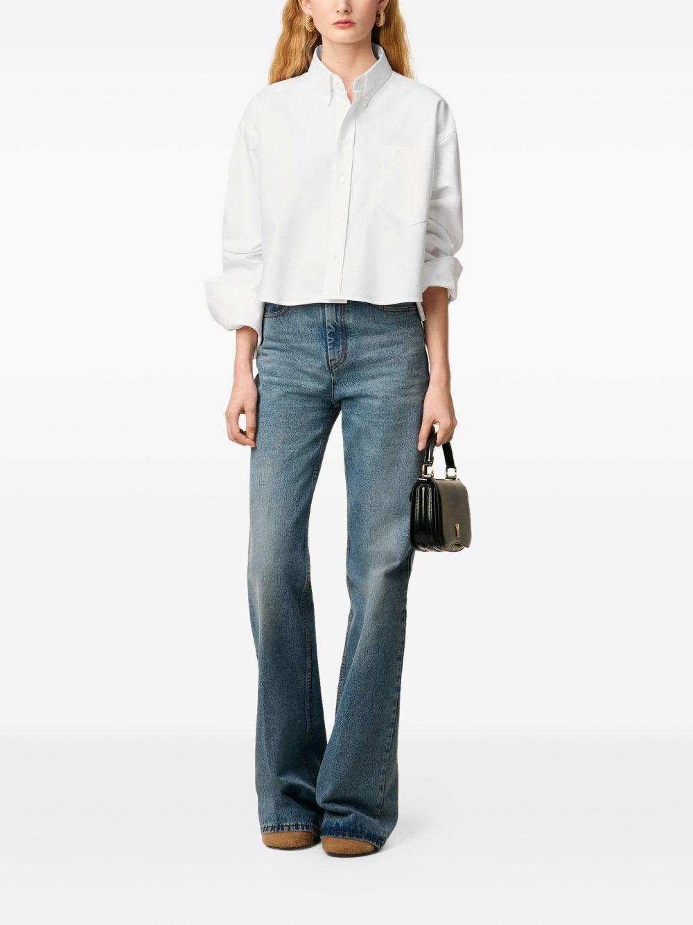Ami Paris Cotton cropped shirt