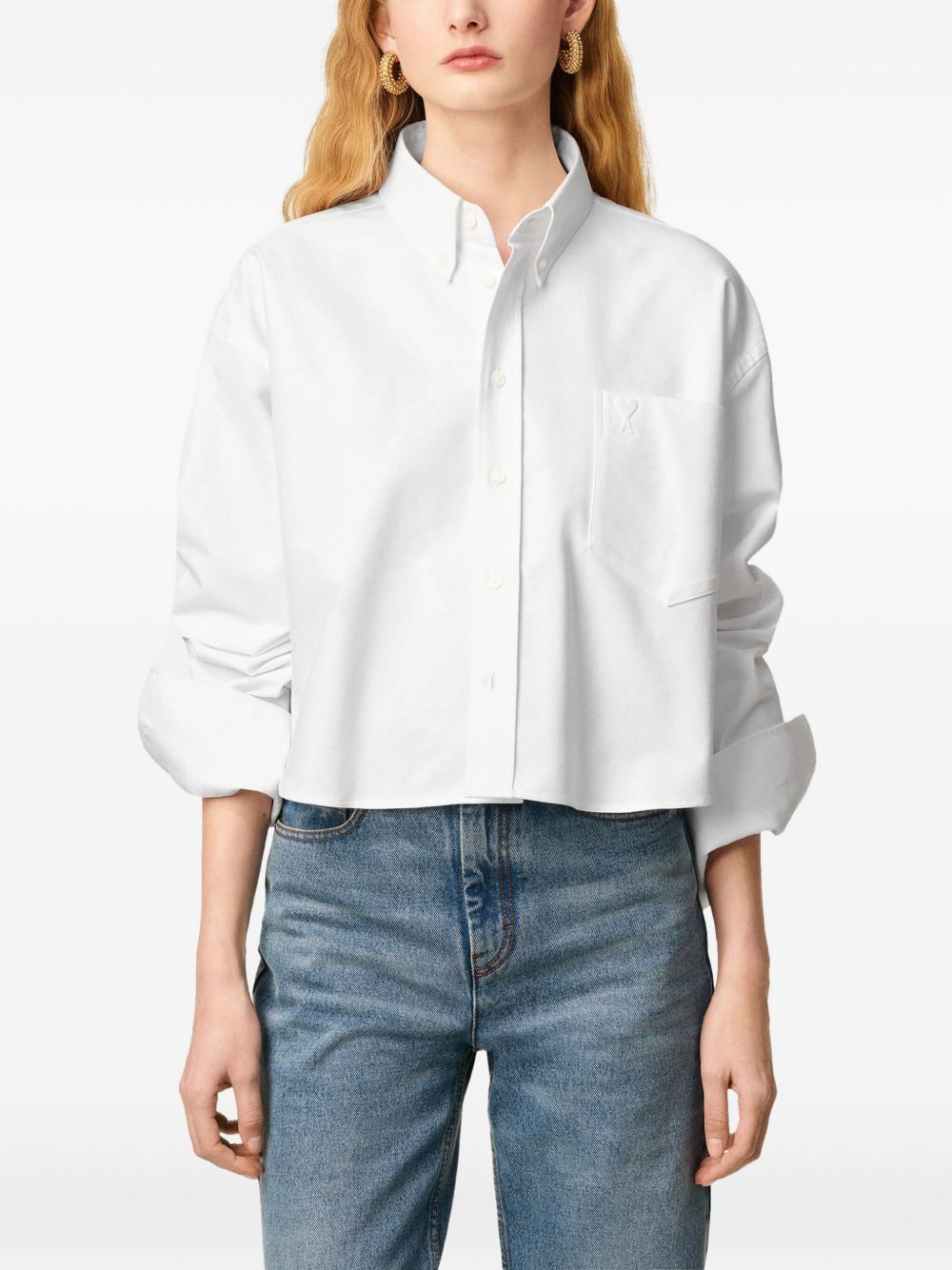 Ami Paris Cotton cropped shirt