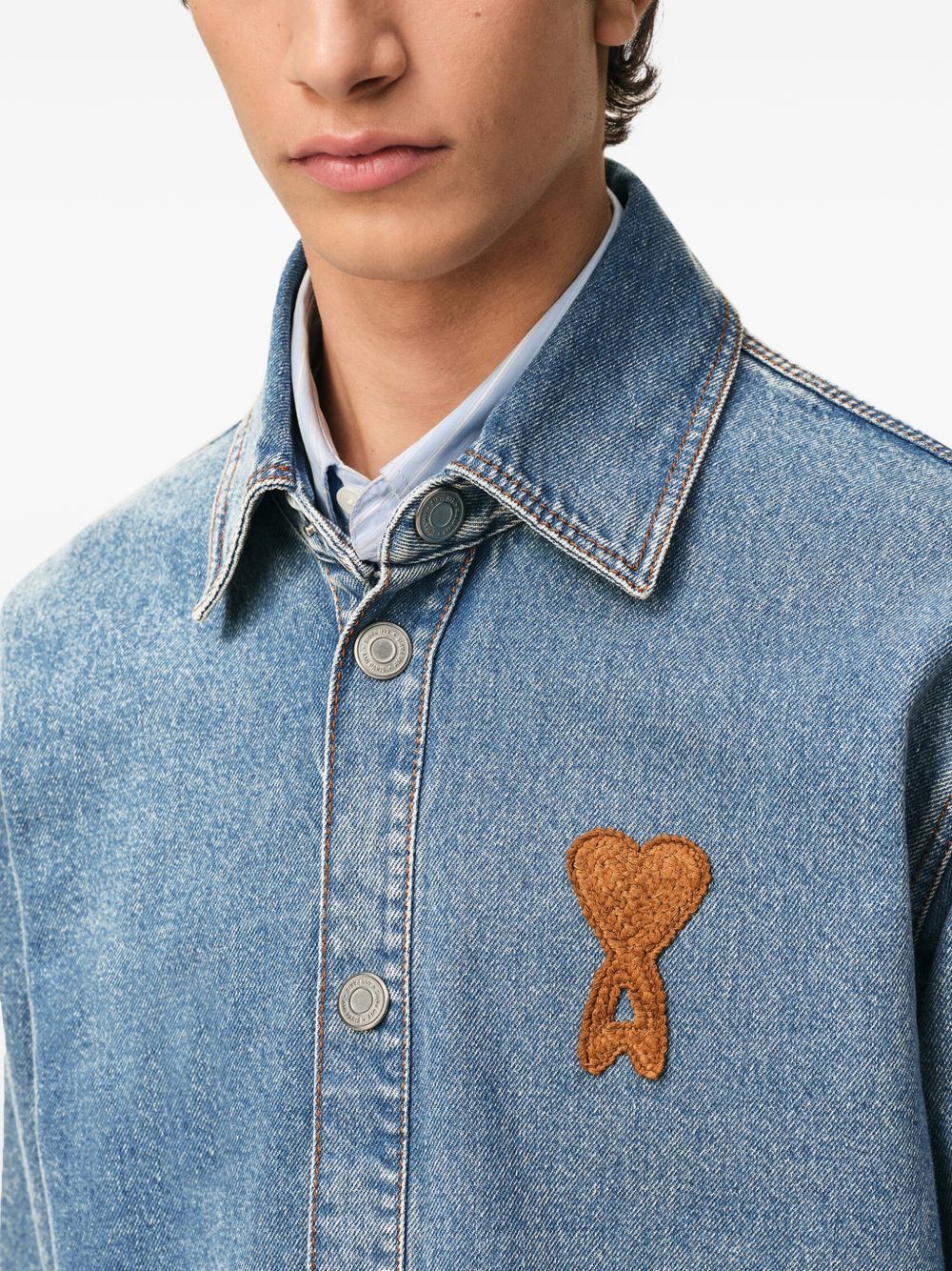 Ami Paris Ami De Coeur denim shirt