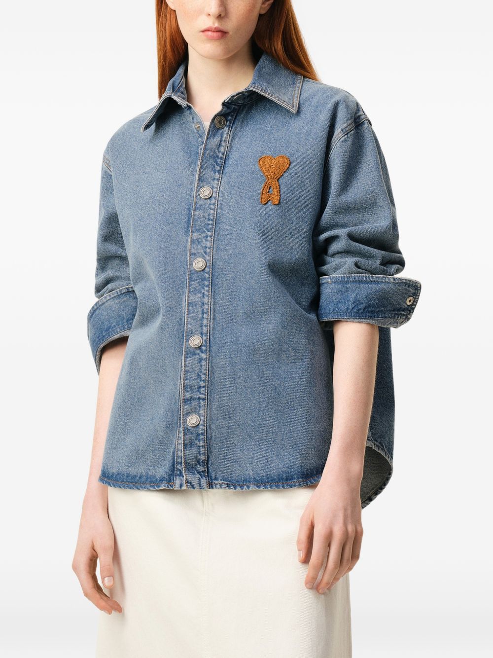 Ami Paris Ami De Coeur denim shirt