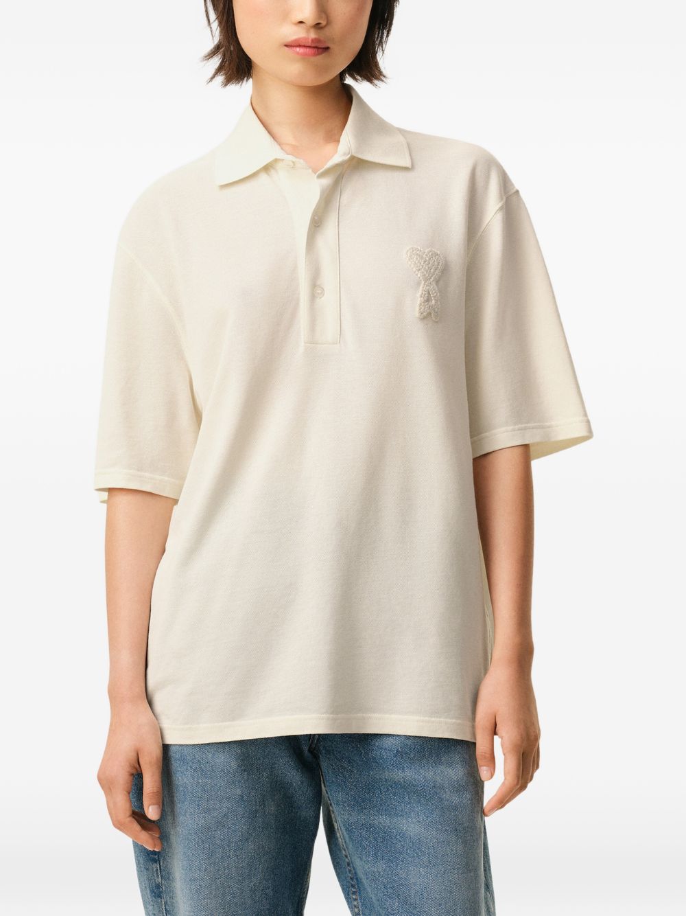 Ami Paris Ami De Coeur cotton polo shirt