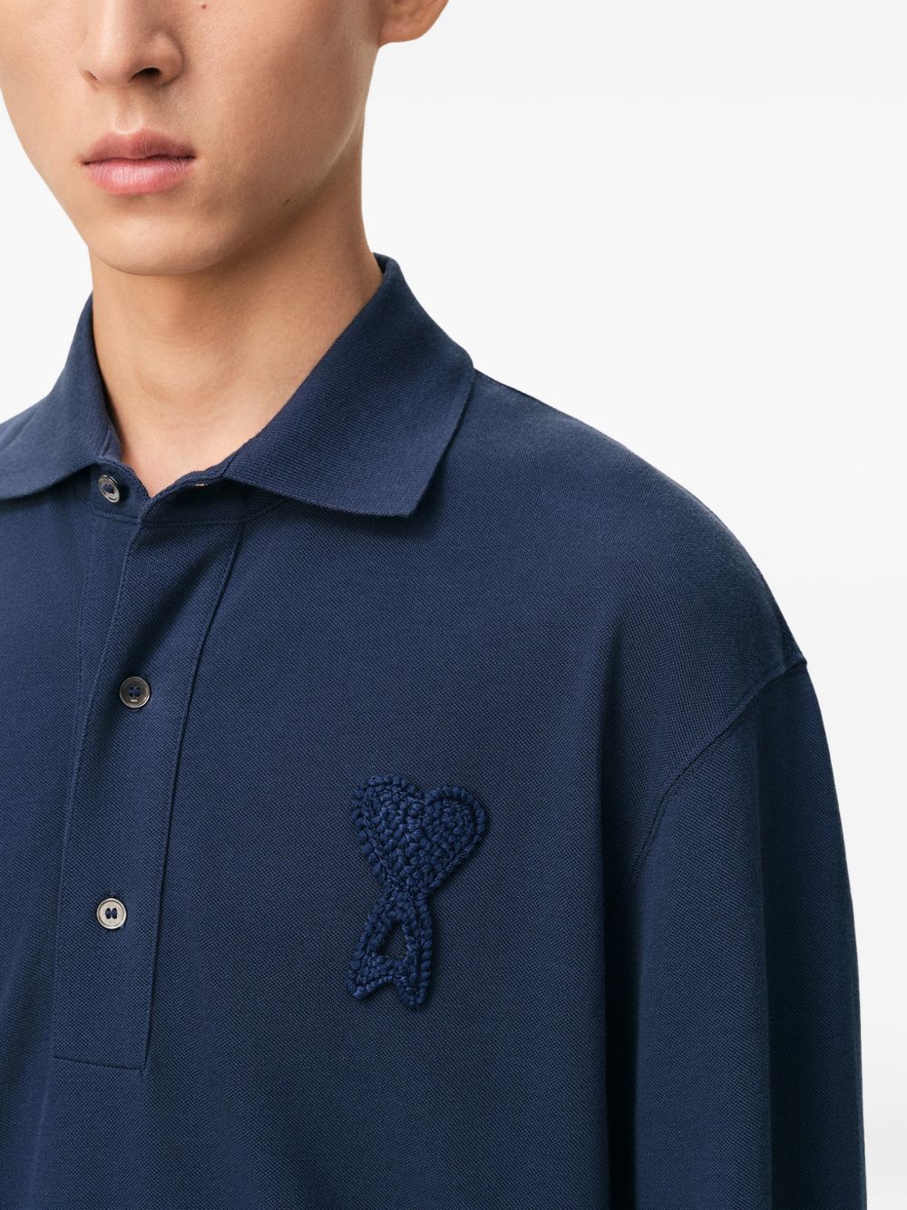 Ami Paris Ami De Coeur cotton polo shirt