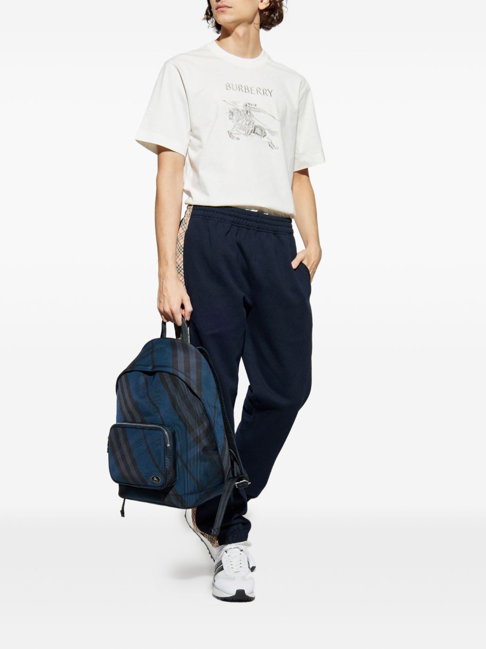 Burberry Equestrian Knight emrbroidery elasticated waistband Cotton sweatpants