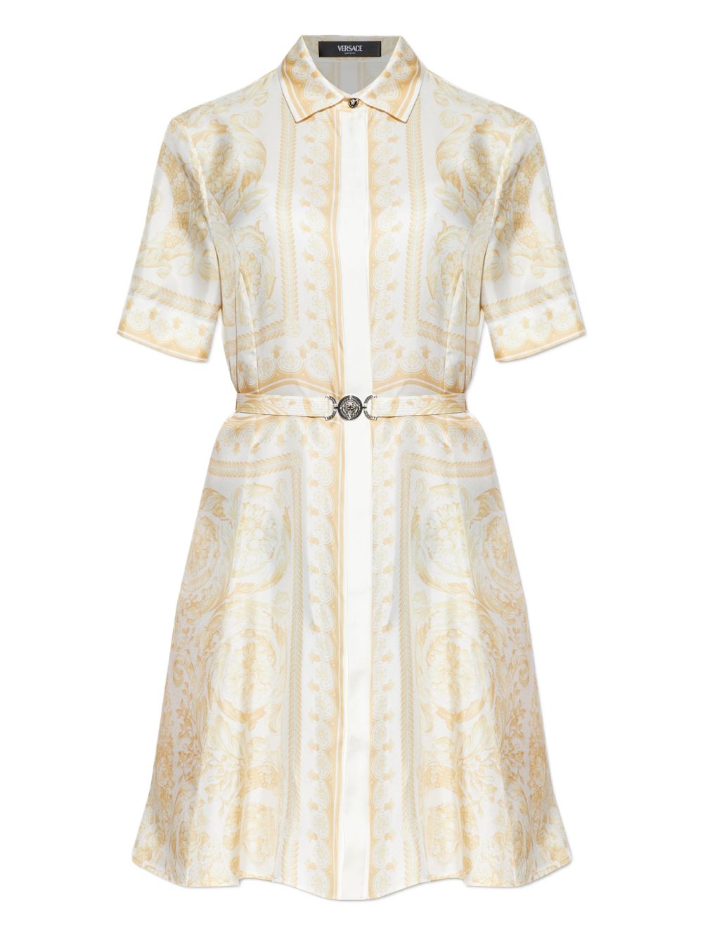 Versace Barocco print silk shirtdress