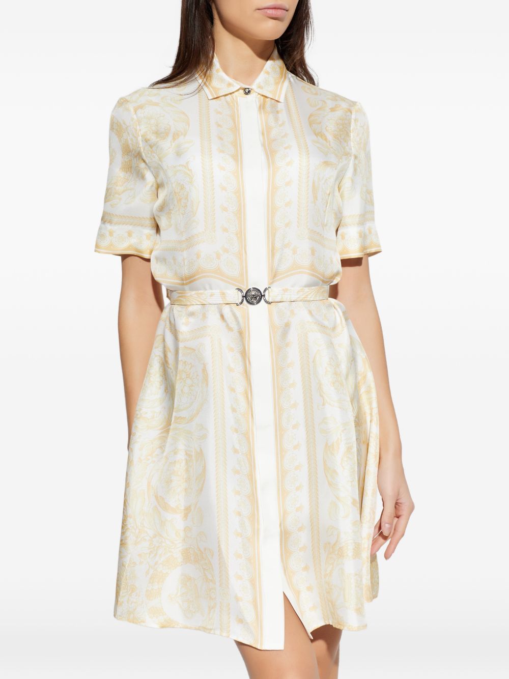 Versace Barocco print silk shirtdress