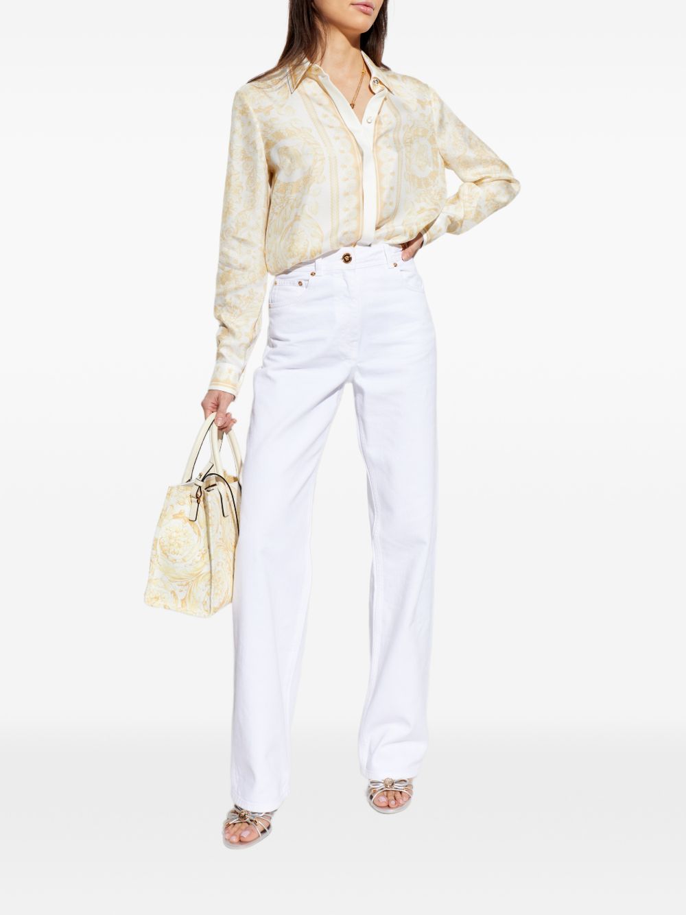 Versace Barocco print silk shirt