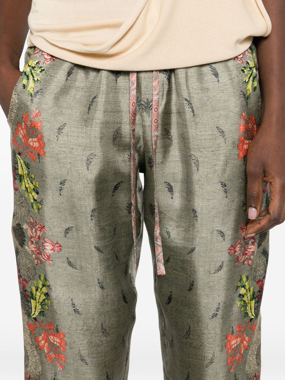Pierre Louis Mascia Printed silk trousers