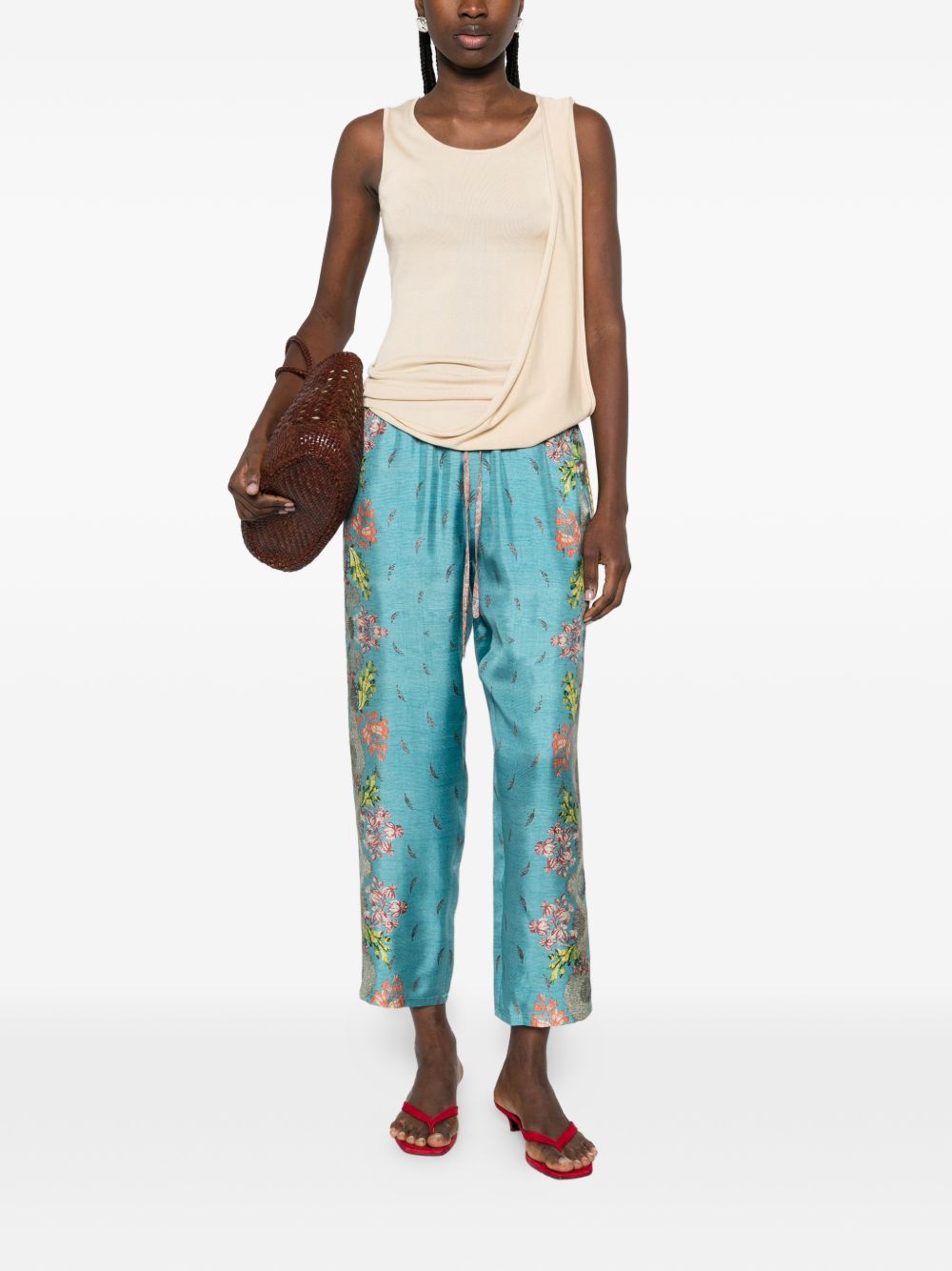 Pierre Louis Mascia Printed silk trousers