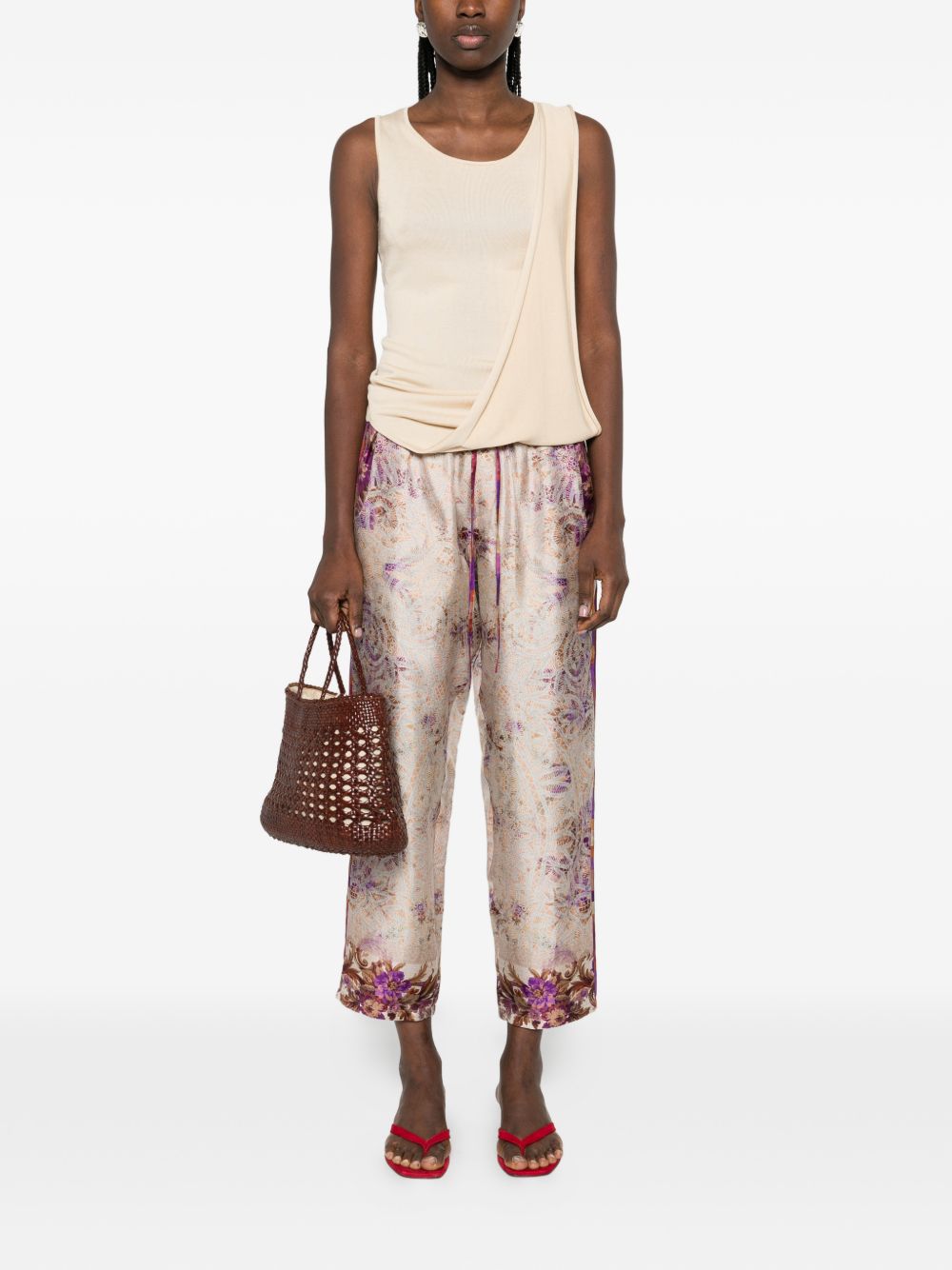 Pierre Louis Mascia Printed silk trousers