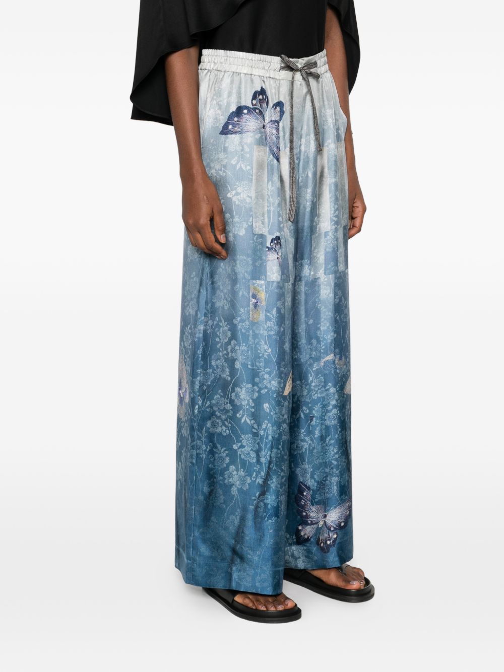 Pierre Louis Mascia Printed silk trousers